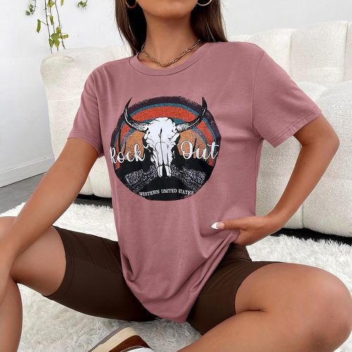 T-shirt taureau & à lettres - SHEIN - Modalova