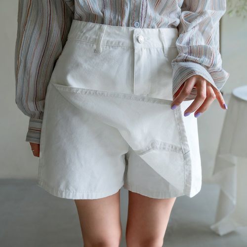 Jupe-short en jean taille haute délavé - SHEIN - Modalova