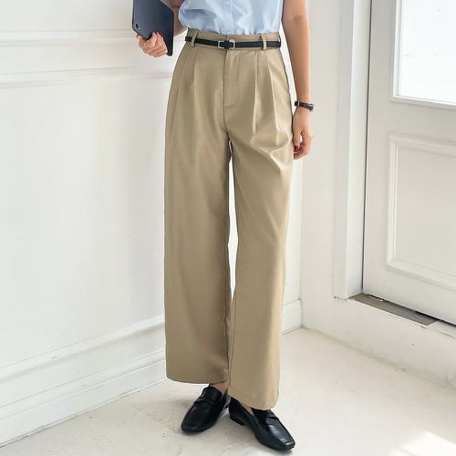 Pantalon ample taille haute à détail plié (sans ceinture) - SHEIN - Modalova