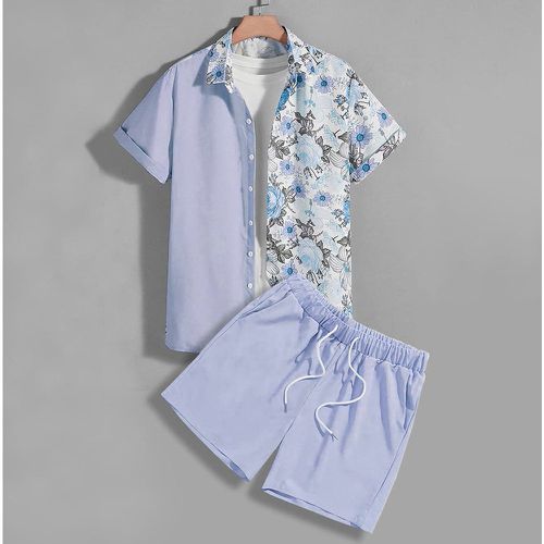 Chemise à imprimé floral aléatoire & Short à cordon(sans t-shirt) - SHEIN - Modalova