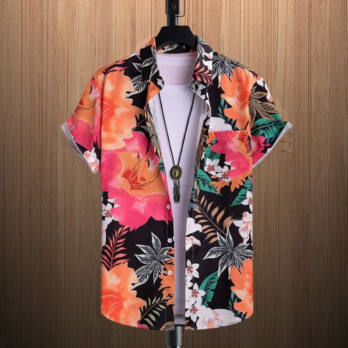 Chemise à imprimé tropical patch à poche (sans t-shirt) - SHEIN - Modalova
