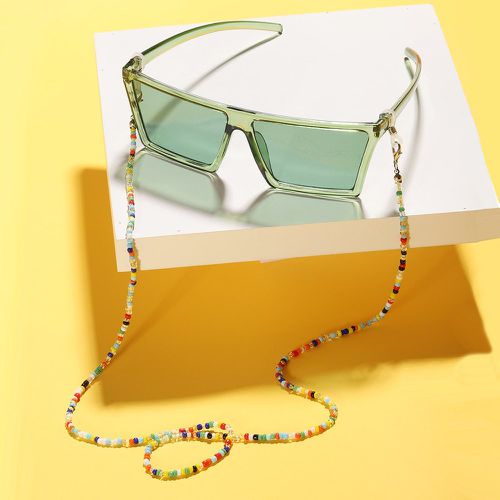 Lunettes de mode à monture carrée avec Chaîne de lunettes perlé - SHEIN - Modalova