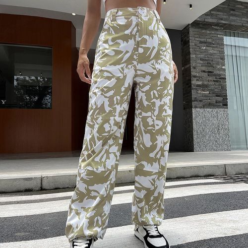 Pantalon taille haute à imprimé - SHEIN - Modalova