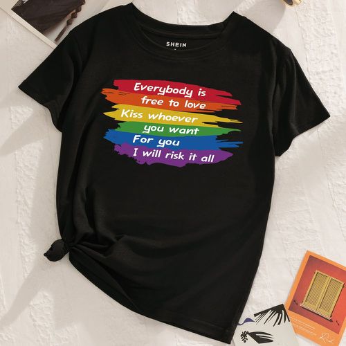 T-shirt LGBT à motif slogan - SHEIN - Modalova