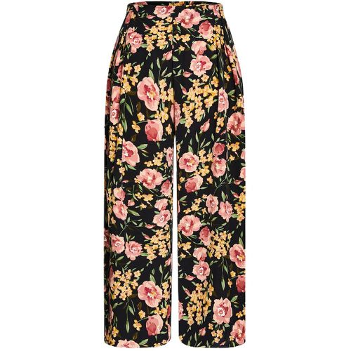 Pantalon ample à imprimé floral à détail plié - SHEIN - Modalova