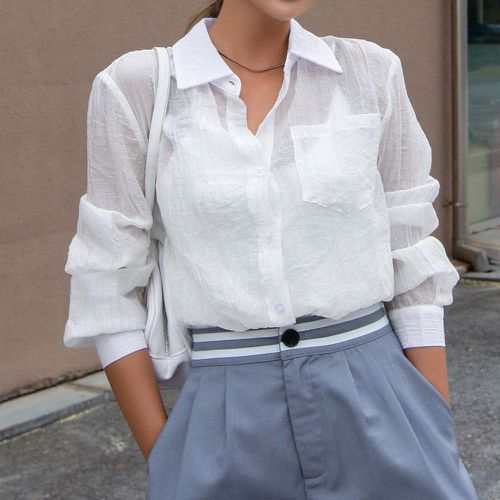 Chemise patch à poche à bouton (sans camisole) - SHEIN - Modalova