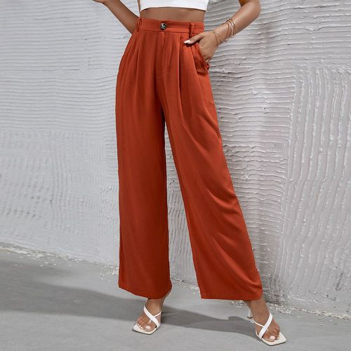 Pantalon tailleur taille haute à détail plié - SHEIN - Modalova