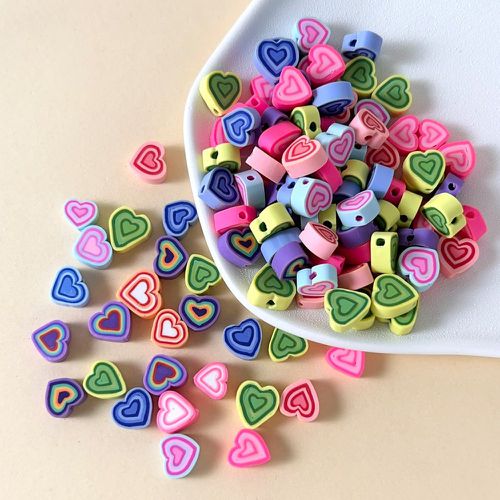 Pièces de couleur aléatoire design cœur DIY perle - SHEIN - Modalova
