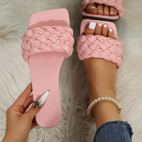Sandales plates à bracelet tressé à bande unique - SHEIN - Modalova