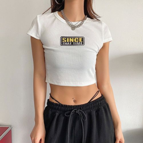 T-shirt court à lettres - SHEIN - Modalova