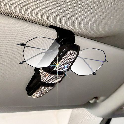 Clip de pare-soleil pour porte-lunettes de voiture avec strass - SHEIN - Modalova