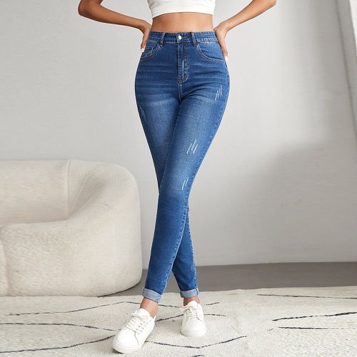 Jean skinny à rayures taille haute - SHEIN - Modalova