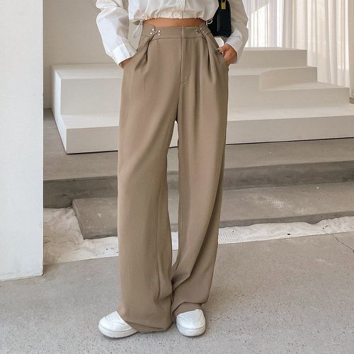 Pantalon ample taille haute à crochet - SHEIN - Modalova