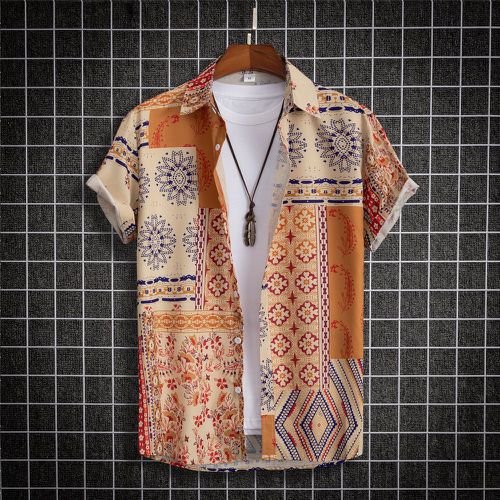 Chemise à imprimé patchwork (sans t-shirt) - SHEIN - Modalova