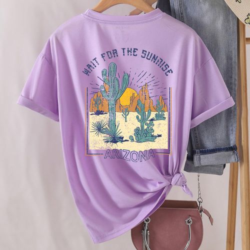 T-shirt cactus et graphique de slogan - SHEIN - Modalova