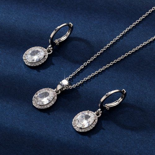 Pièces Set de bijoux zircone cubique à détail ovale - SHEIN - Modalova