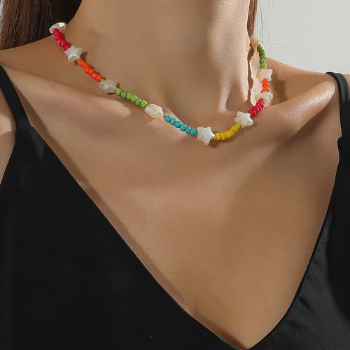 Collier à perles à blocs de couleurs à détail étoile - SHEIN - Modalova