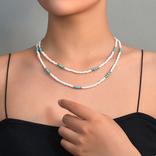 Collier à détail turquoise perlé - SHEIN - Modalova