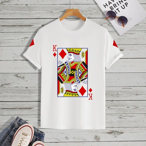 T-shirt à imprimé cartes à jouer - SHEIN - Modalova