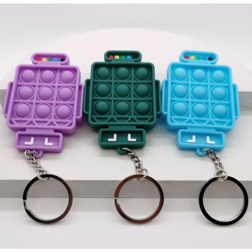 Pièces Porte-clés à breloque jouet fidget anti-stress bulle pop it géométrique - SHEIN - Modalova