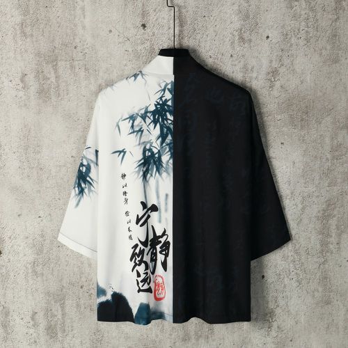 Kimono à imprimé bambou et lettre chinoise(sans t-shirt) - SHEIN - Modalova