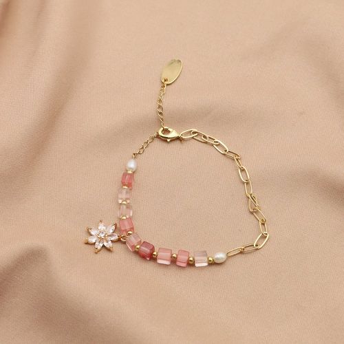 Bracelet à strass à fleur perle de culture - SHEIN - Modalova