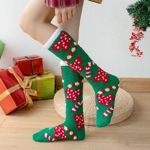 Chaussettes montantes Noël à motif nœud - SHEIN - Modalova