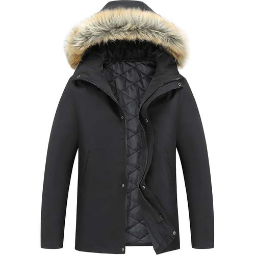 Manteau d'hiver à ourlet duveteux à capuche - SHEIN - Modalova