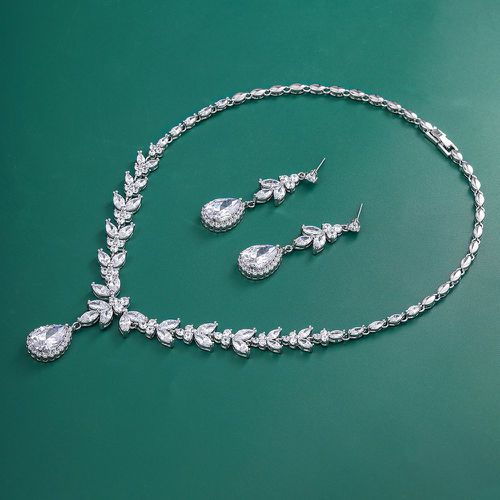 Pièces Set de bijoux zircone cubique à détail goutte d'eau - SHEIN - Modalova