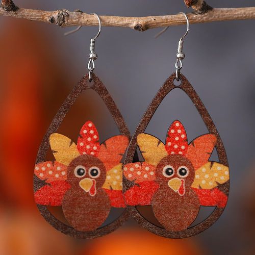 Boucles d'oreilles à design goutte d'eau Thanksgiving poulet & - SHEIN - Modalova