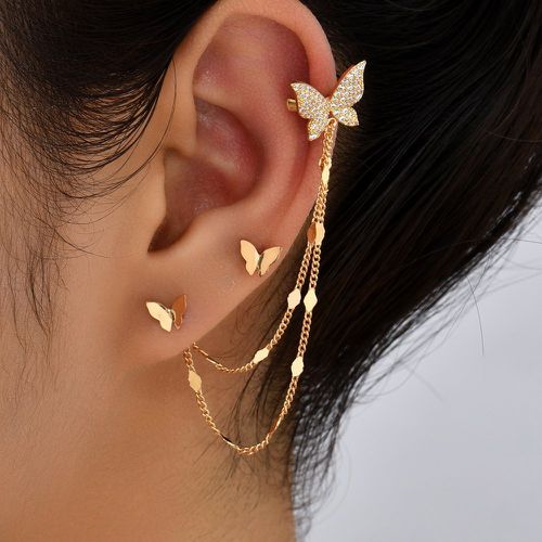 Boucles d'oreilles à strass à détail papillon - SHEIN - Modalova