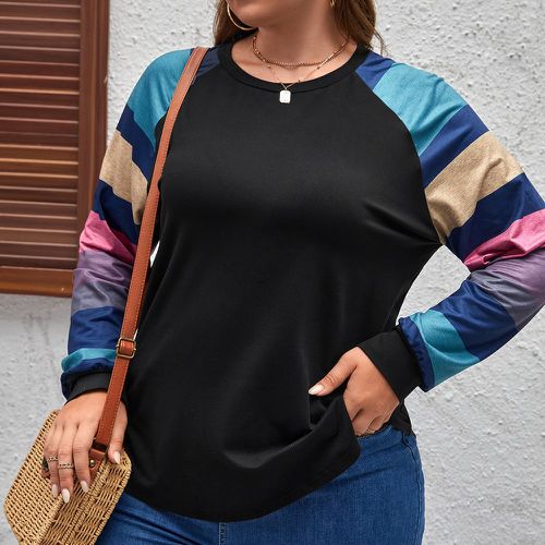 T-shirt à blocs de couleurs à manches raglan - SHEIN - Modalova