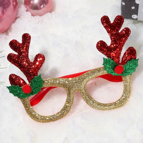 Cadre de lunettes Noël scintillant à détail de bois - SHEIN - Modalova