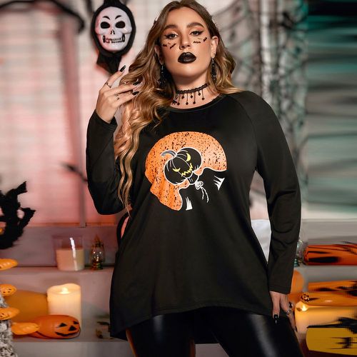 T-shirt à imprimé halloween asymétrique - SHEIN - Modalova