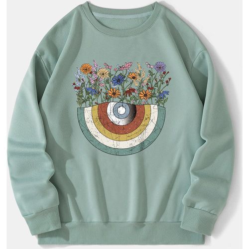 Sweat-shirt à imprimé floral à doublure thermique - SHEIN - Modalova