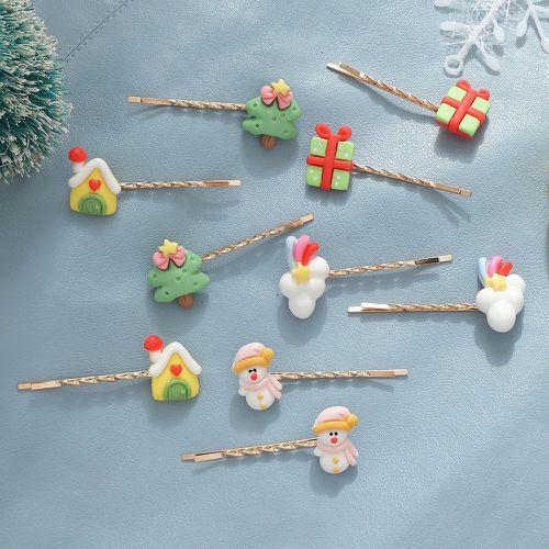 Pièces Épingle à cheveux arbre de Noël & à détail bonhomme de neige - SHEIN - Modalova