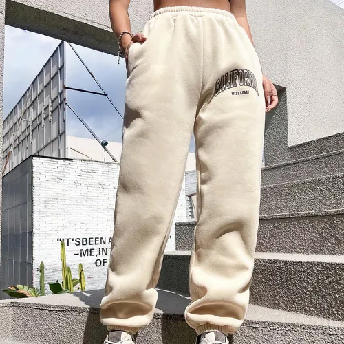 Pantalon de survêtement à lettres à taille élastique - SHEIN - Modalova