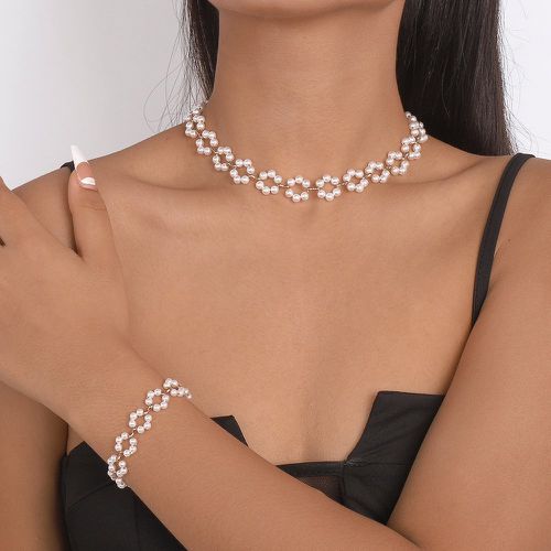 Collier avec fausses perles & Bracelet - SHEIN - Modalova