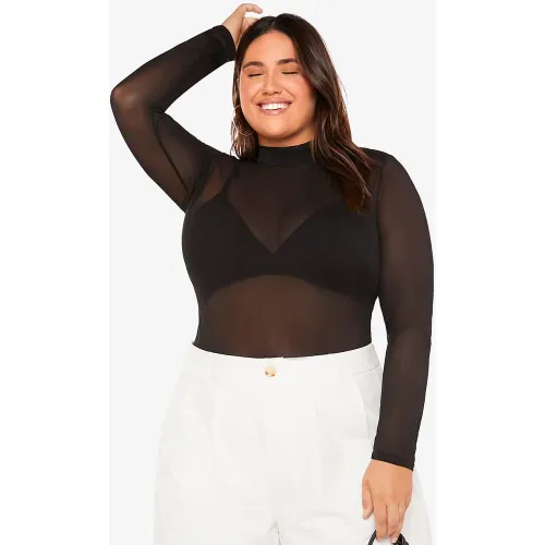 Top transparent en maille col montant sans cache-cœur - SHEIN - Modalova