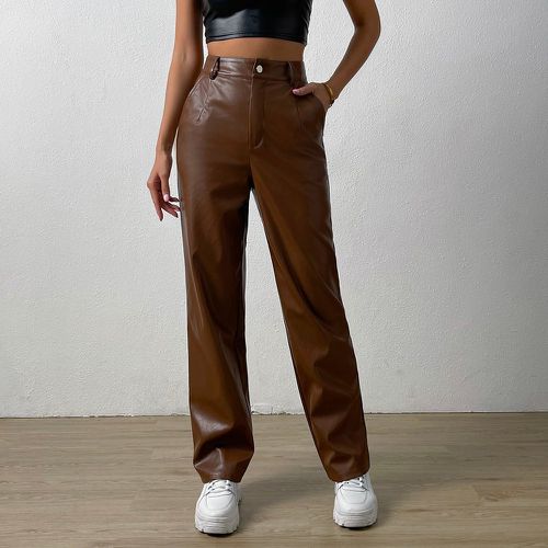 Pantalon à poche en cuir PU - SHEIN - Modalova