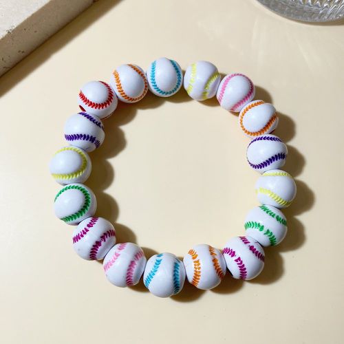 Bracelet perlé de couleur aléatoire base-ball - SHEIN - Modalova