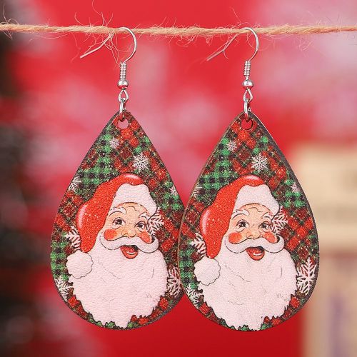 Boucles d'oreilles à design goutte d'eau à motif père Noël - SHEIN - Modalova