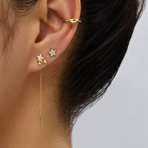 Pièces Boucle d'oreille zircone cubique à détail étoile & 1 pièce Clip d'oreille - SHEIN - Modalova