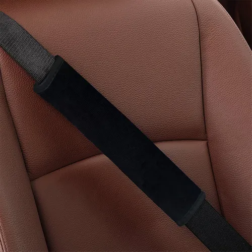 Pièce Coussin de ceinture de siège de voiture unicolore en tissu duveteux - SHEIN - Modalova