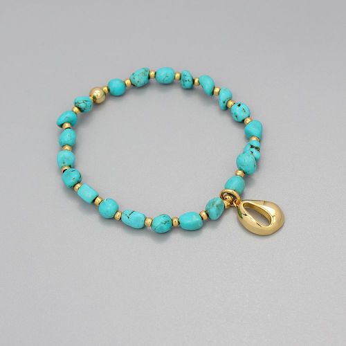 Bracelet perlé à breloque géométrique à détail turquoise - SHEIN - Modalova
