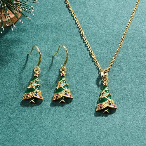 Pièces Set de bijoux Noël avec strass à breloque arbre - SHEIN - Modalova