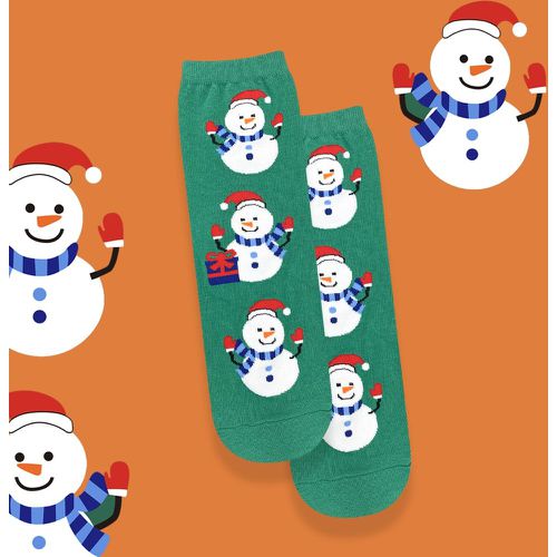 Chaussettes Noël bonhomme de neige motif - SHEIN - Modalova