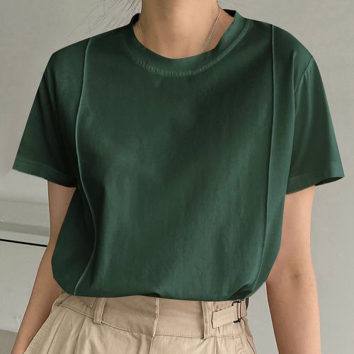 T-shirt unicolore couture - SHEIN - Modalova