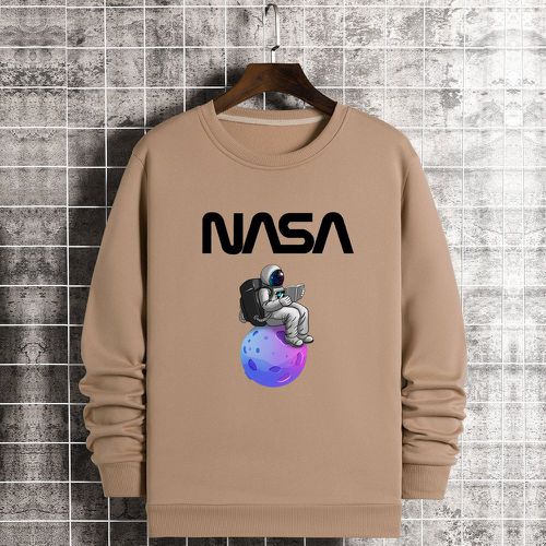 Sweat-shirt à motif d'astronaute et de lettre graphique à doublure thermique - SHEIN - Modalova