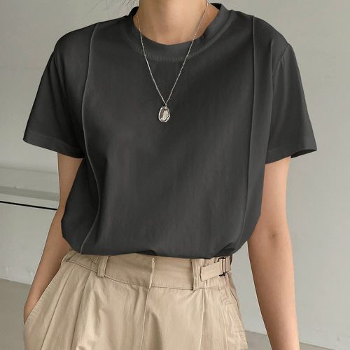 T-shirt unicolore couture - SHEIN - Modalova